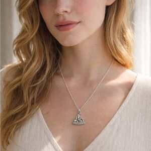 Aquarius zodiac symbol Sterling Silver pendant necklace